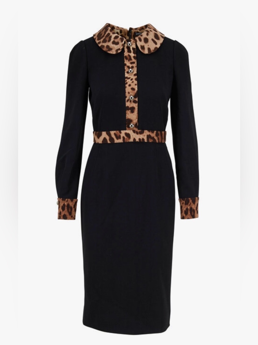 Dolce & Gabbana Black & Leopard Print Dress $2,295 NEW NWT - Picture 1 of 6
